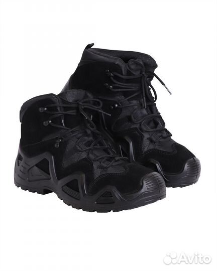 Трекинговые ботинки Дозор черные рабочиезамша