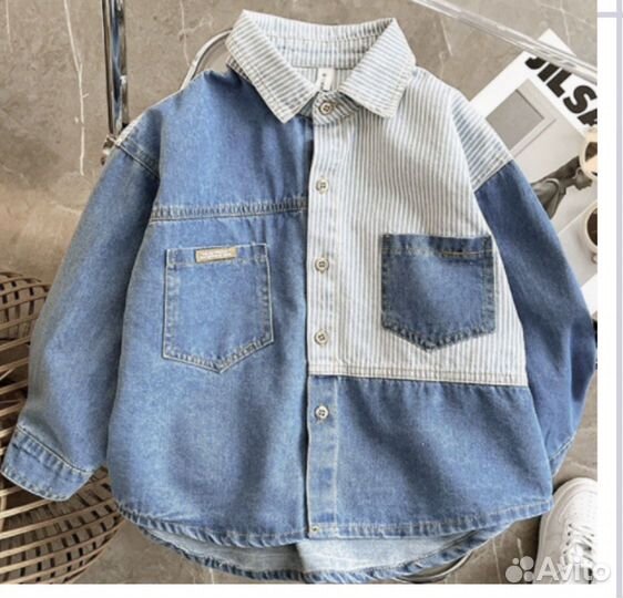 Джинсовая рубашка детская