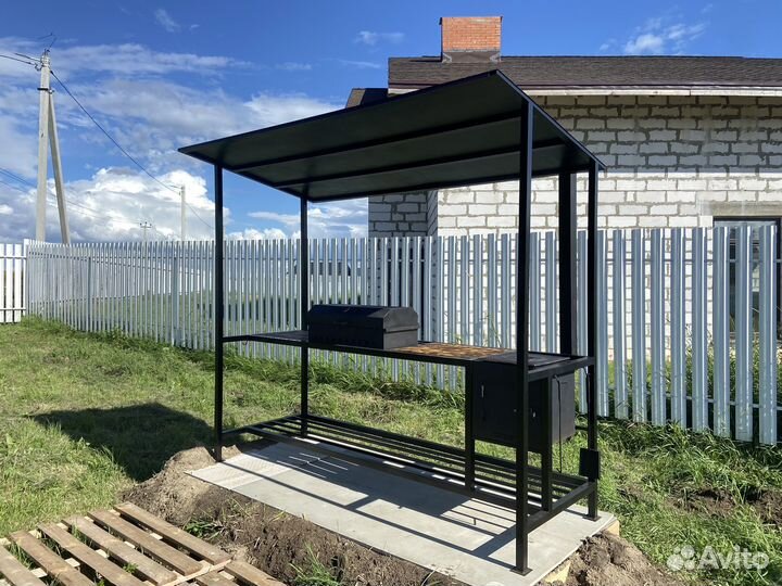 Мангал с печью под казан