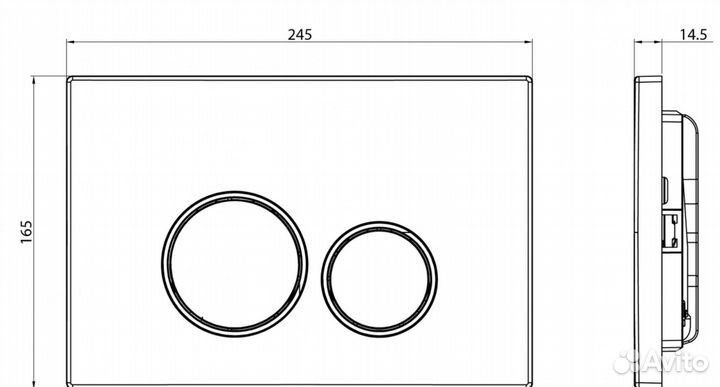 Клавиша смыва charus Spazio FP.330.21.01 хром глян