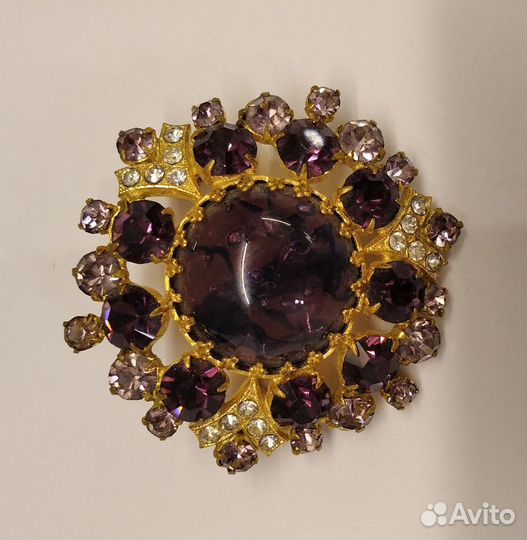 Винтажная брошь Чехословакия