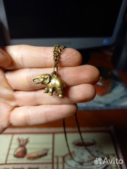 Подвеска кулон Слон бронза