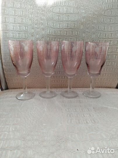Фужеры, рюмки СССР. Марганцовое стекло