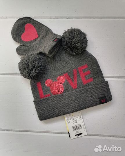 Новый комплект шапка+варежки 54см OVS