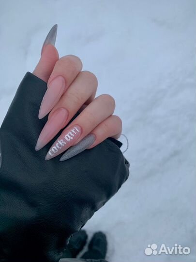Маникюр гель-лак наращивание ногтей