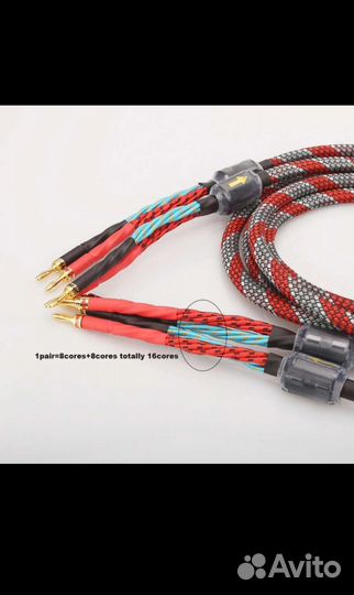 Акустический кабель с разъемами банан от 2 до 5м