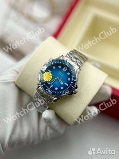 Мужские часы Omega Seamaster минеральное стекло