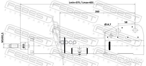 Амортизатор передний левый GAS.twin tube 101100