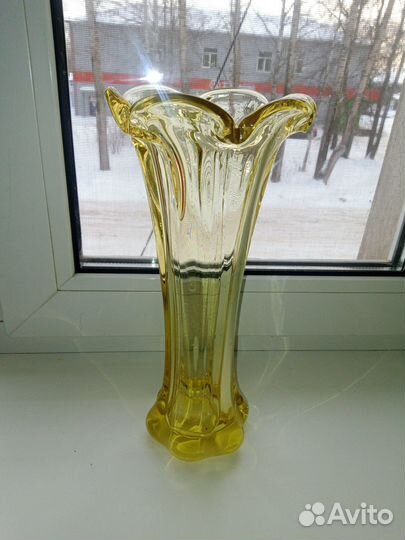 Ваза толстое стекло СССР