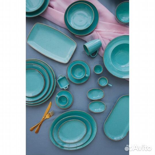 Чашка чайная Turquoise, 250 мл, фарфор, цвет бирюз