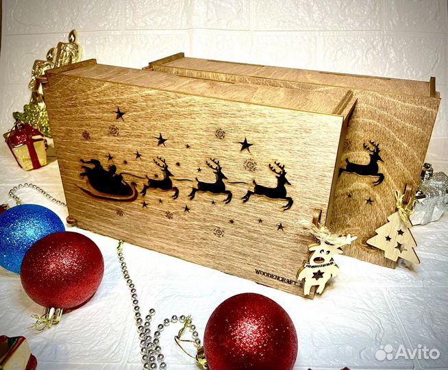 Подарочная деревянная коробка