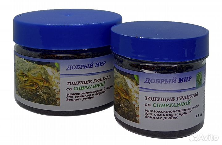 Корм для рыб, тонущие гранулы, Добрый мир