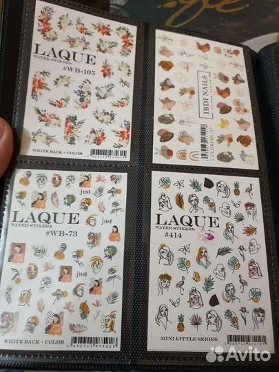 Слайдеры и наклейки для маникюра в альбоме