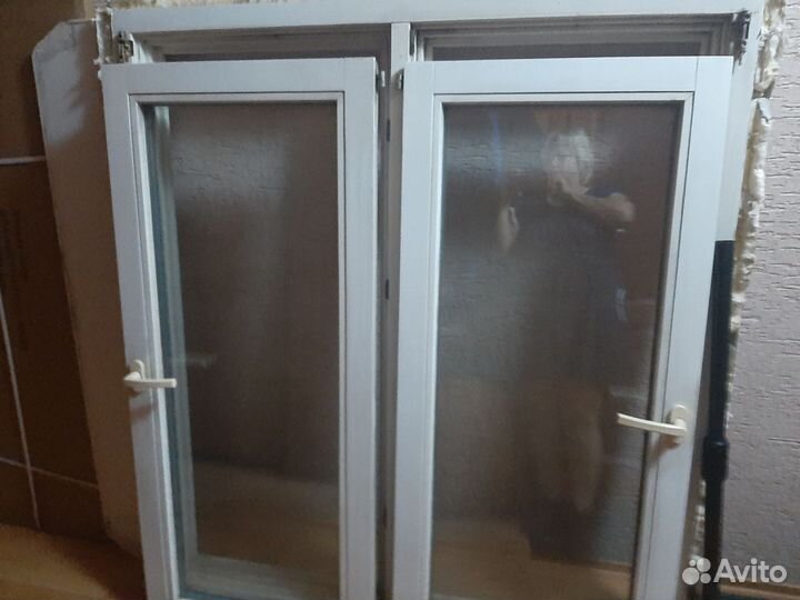 Окно бу деревянное со стеклопакетом 2х створчетое