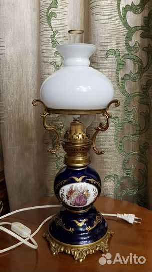 Настольная лампа, кобальт. Барокко