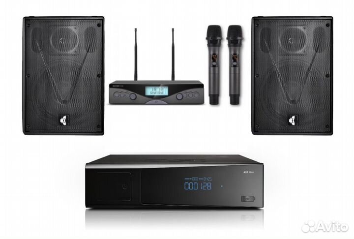 Караоке аст мини + микрофоны mаdmic x5 + колонки