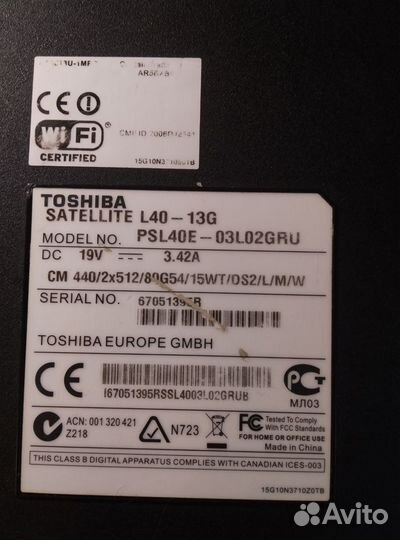 Ноутбук Toshiba satellite l40-13g