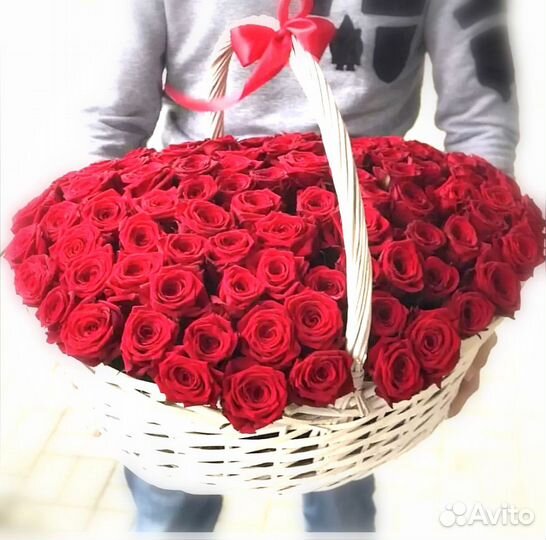 101 Эквадорская роза в корзине