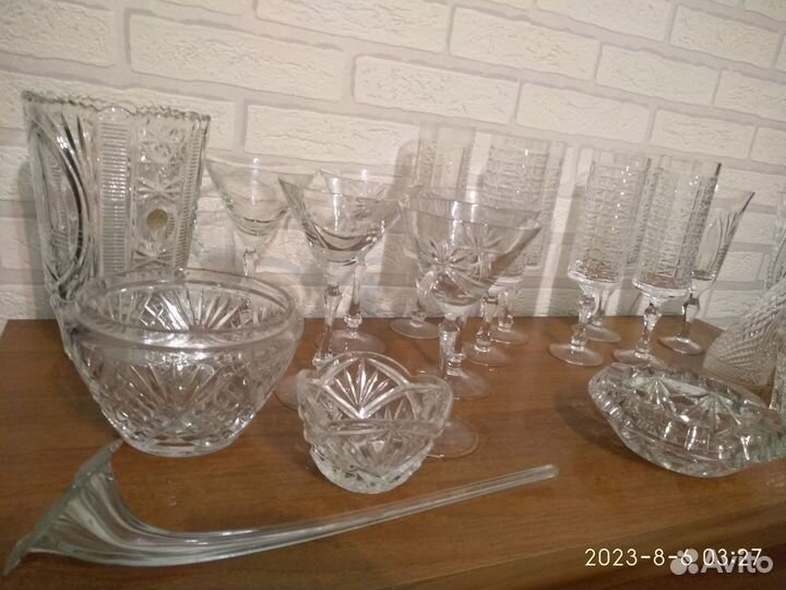 Хрустальная посуда, ваза, пепельница