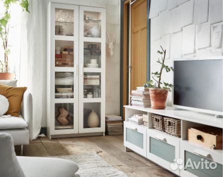 Тумба для тв Икеа Бримнэс 180 см белый