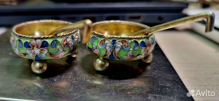 Солонки. Серебро 84проба. Эмали