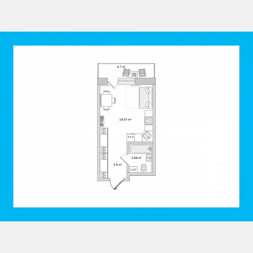 Квартира-студия, 26,6 м², 14/21 эт.