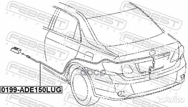 Тросик замка багажника toyota corolla E15 SED