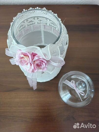 Банка стеклянная для хранения и декора