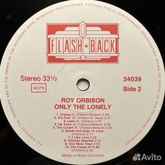 Roy Orbison – Only The Lonely (Германия 1987г.)