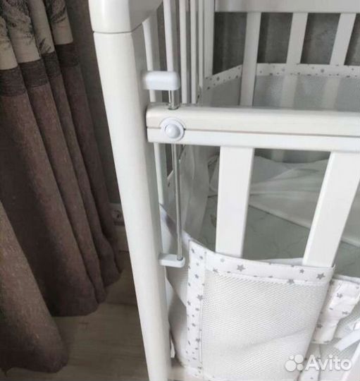 Кроватка-маятник+матрас+бортики