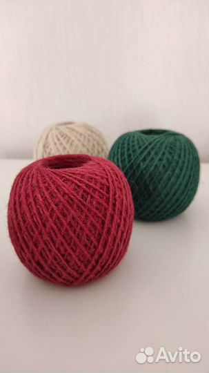 Джутовый шпагат цветной для вязания