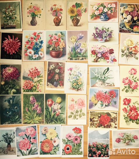 Открытки цветы Европа 60/70 гг