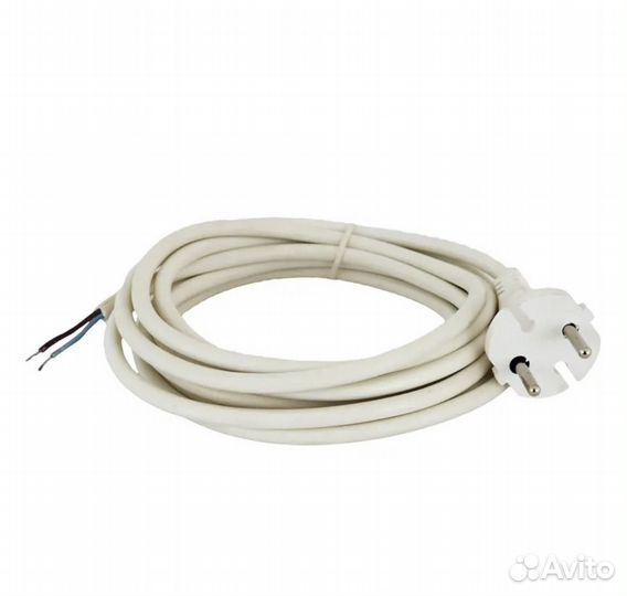 Сетевой шнур с вилкой без заземления 1.5 м 10 А цв