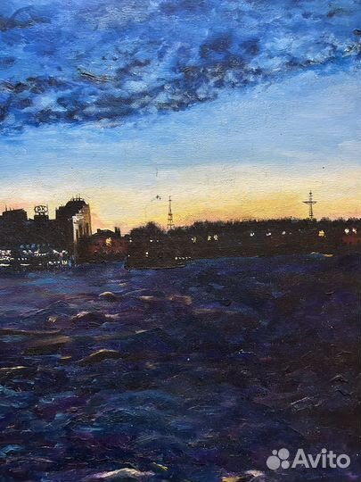 Картина холст масло питер санкт- петербург 40x50