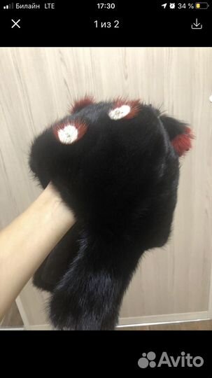 Детская норковая шапка