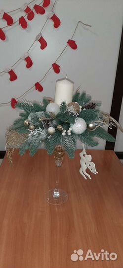 Новогодний декор, интерьерные композиции, венки