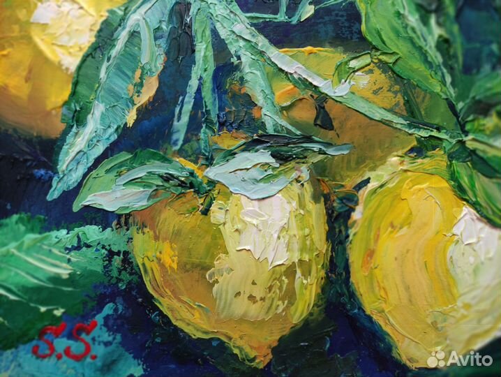 Картина маслом миниатюра текстурная