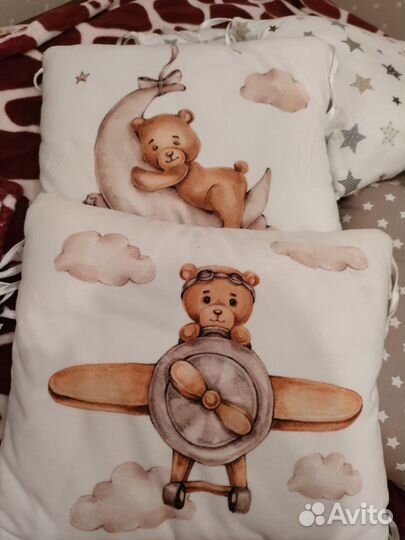 Балдахин с держателем и бортики в кроватку