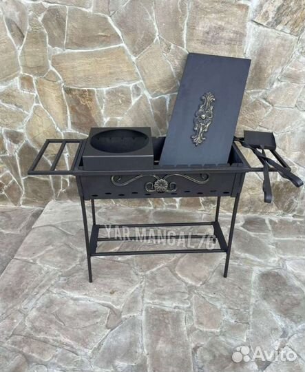 Мангал с печью под казан