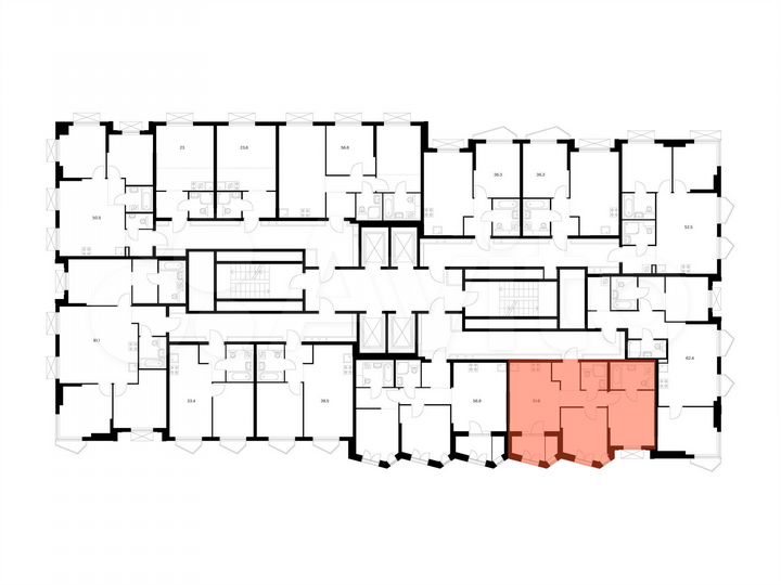 2-к. квартира, 51,6 м², 24/32 эт.