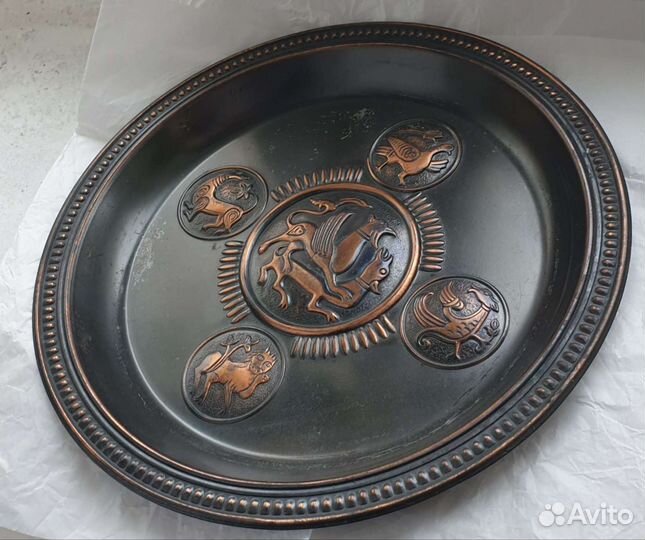 Тарелка настенная. Медь