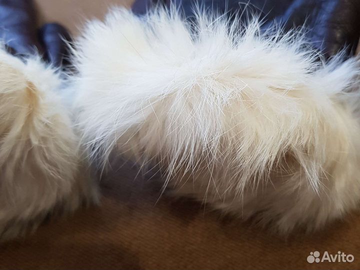 Перчатки кожаные натуральный мех 10лет Италия