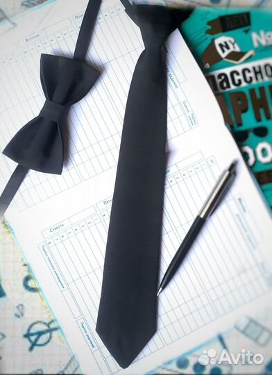 Галстук черный, бордовый