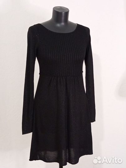 Новое чёрное платье с люрексом Zara