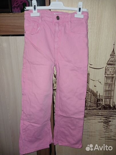 Джинсы Zara розовые 128 и 134