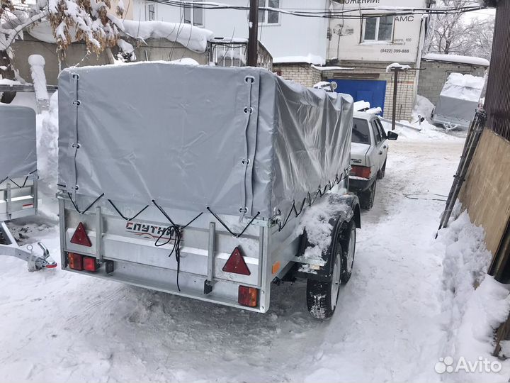 Прицеп двухосный 2,5х1,3 с тентом 1,0м