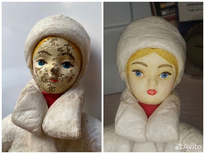 Дед мороз реставрация ватных игрушек