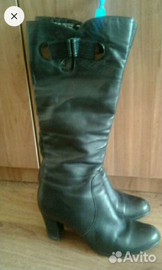 Кожаные осенние сапоги