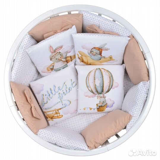 Комплект в кроватку 18 предметов сатин/бязь