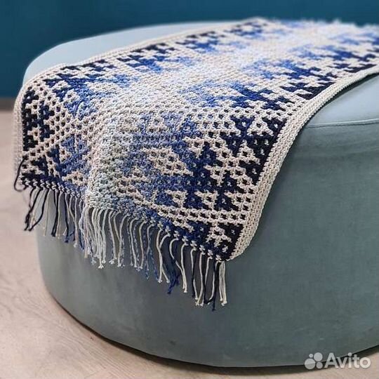 Коврик ручной работы Голубая волна